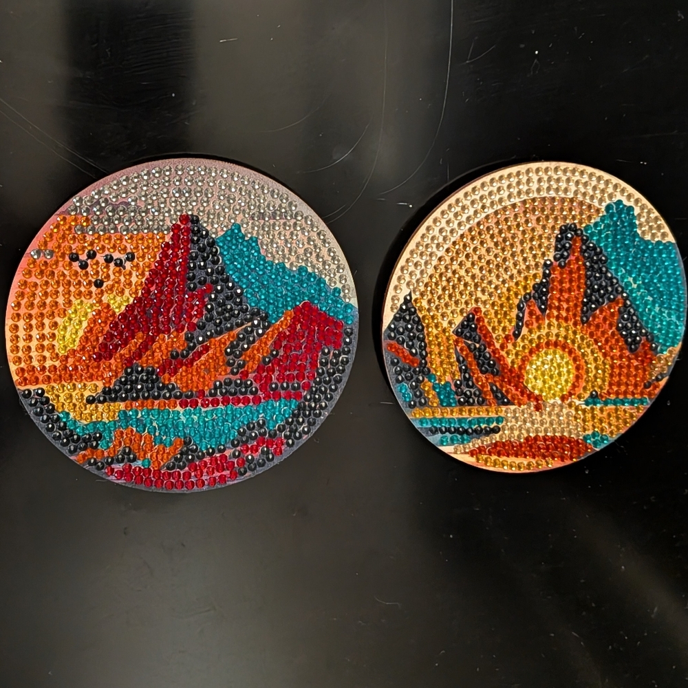 Colorful Mountain and Sunset Magnets